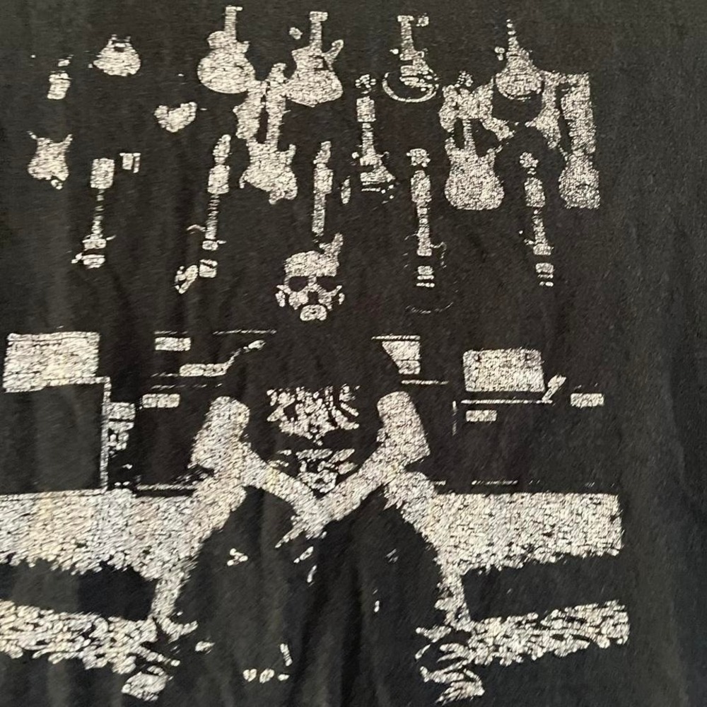 John Galt California Mens Graphic‎ T-Shirt Black Guitar Musician Print Large